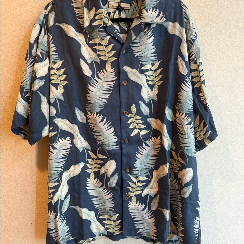 Tommy Bahama Blue Leaf Print Shirt